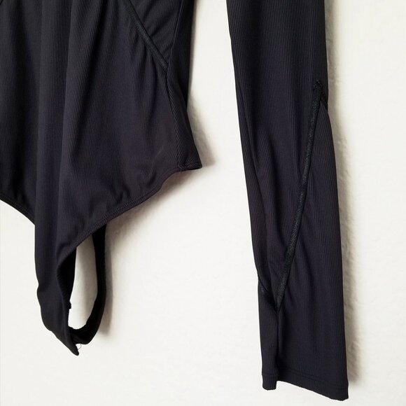 Free People Intimately Victoria Plunge V Neck Bodysuit S Long Sleeves Stretchy - Picture 11 of 15